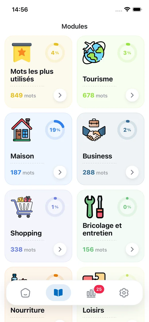 Modules de vocabulaire thématiques dans English Progress